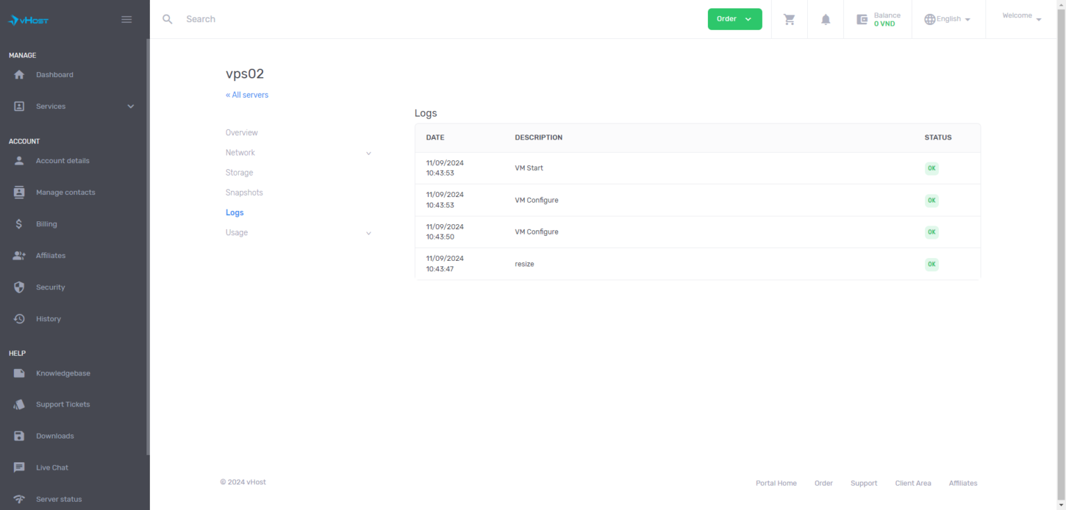 Giới thiệu tính năng Reseller Cloud Server năm 2024 - vHost